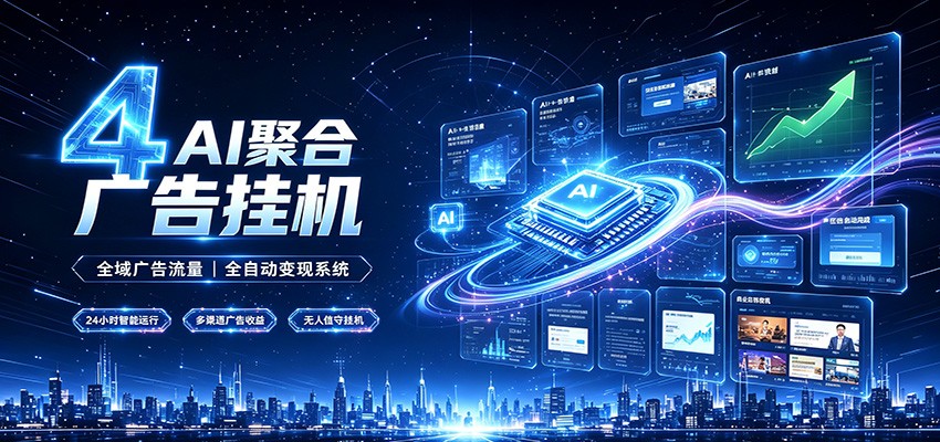 全域广告流量聚合，AI无人挂机稳赚佣金，打造长期稳定被动收入副业-翌晨科技网