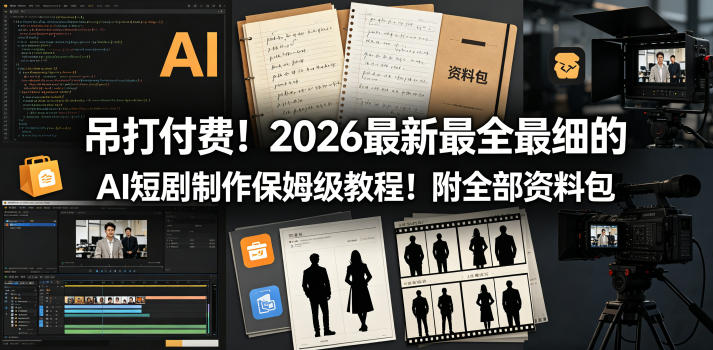 吊打付费！2026最新最全最细的AI短剧制作保姆级教程！附全部资料包-翌晨科技网