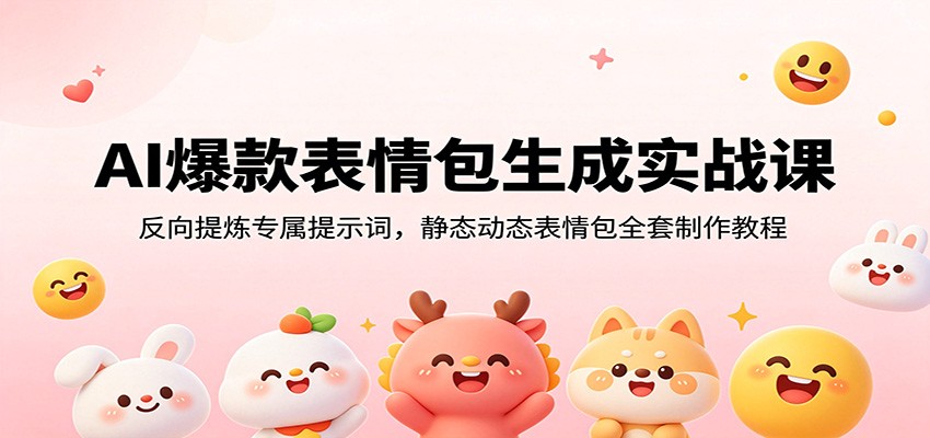 AI爆款表情包生成实战课：反向提炼专属提示词，静态动态表情包全套制作教程-翌晨科技网