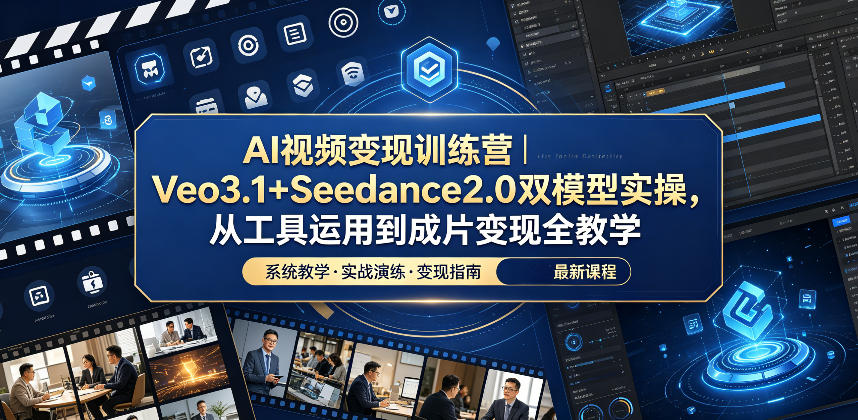 AI视频变现训练营｜Veo3.1+Seedance2.0双模型实操，从工具运用到成片变现全教学-翌晨科技网