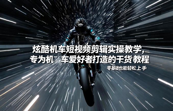 炫酷机车短视频剪辑实操教学，专为机车爱好者打造的干货教程，零基础也能轻松上手-翌晨科技网