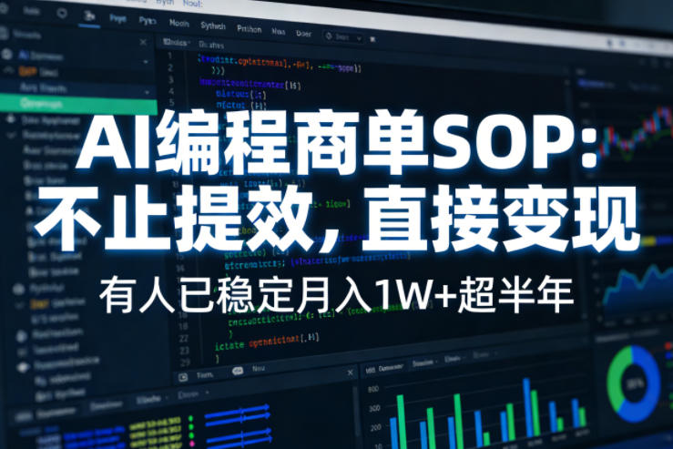 AI编程商单SOP，AI编程不能只给工作提效，还要直接变现，有人已经稳定月入1W+半年了-翌晨科技网