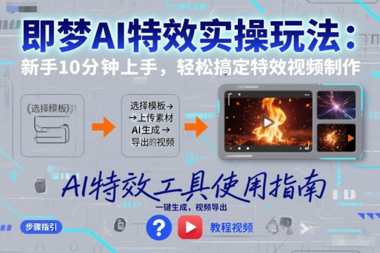 即梦AI特效实操玩法：新手10分钟上手，轻松搞定特效视频制作-翌晨科技网