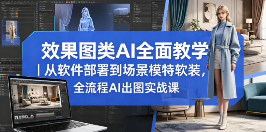 效果图类AI全面教学｜从软件部署到场景模特软装，全流程AI出图实战课-翌晨科技网