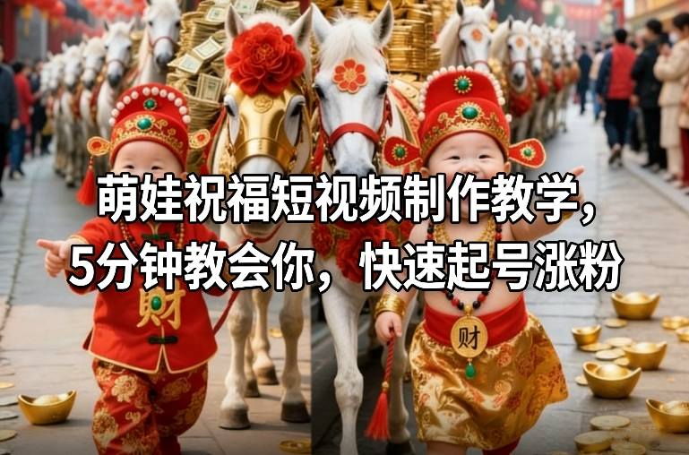 萌娃祝福短视频制作教学，5分钟教会你，快速起号涨粉-翌晨科技网