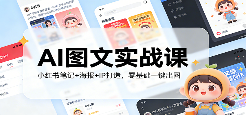 AI图文实战课：小红书笔记+海报+IP打造，零基础一键出图-翌晨科技网