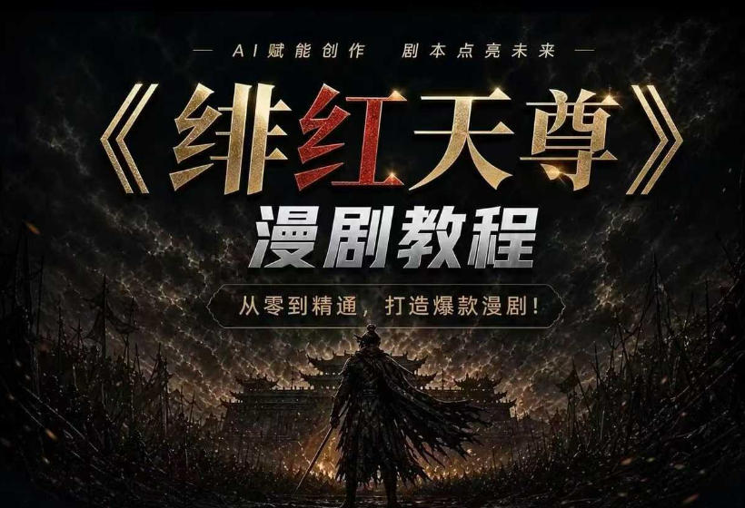 绯红天尊AI漫剧系统教程｜从零入门到精通，工具运用+剧本创作+爆款逻辑+提示词素材+镜头剪辑，全套爆款漫剧落地实战课-翌晨科技网