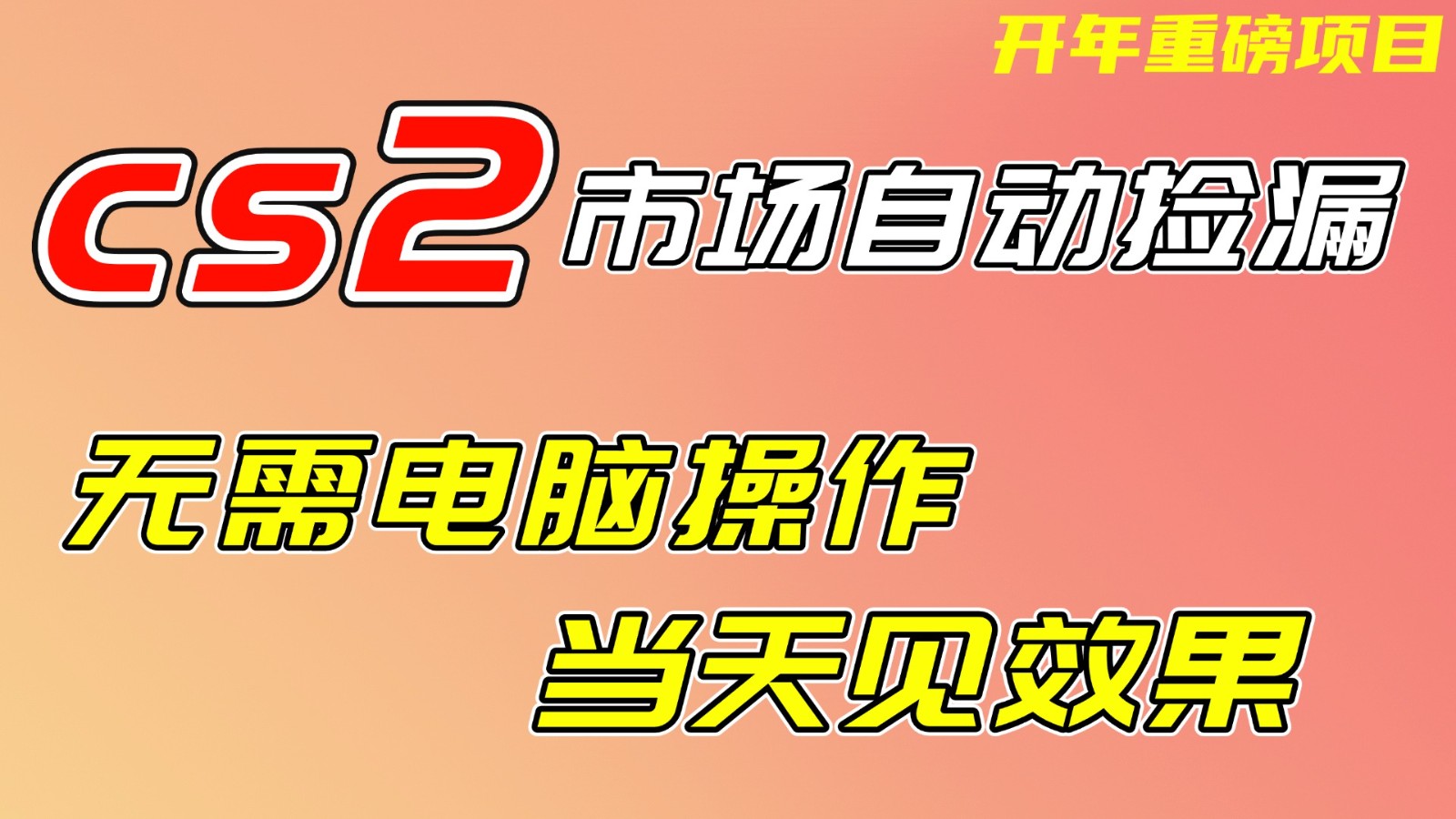 CS2市场挂机项，无需电脑操作，无需进入游戏，当天见效果，支持任何形式验证-翌晨科技网