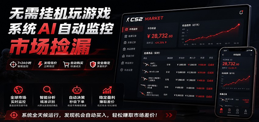 系统AI自动监控市场捡漏，不用玩游戏，只需要一部手机，支持任何形式数据验证-翌晨科技网