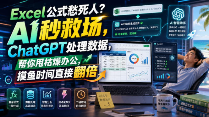 Excel公式愁死人？AI秒救场，ChatGPT处理数据，帮你甩枯燥办公，摸鱼时间直接翻倍【原创双语字幕】-翌晨科技网