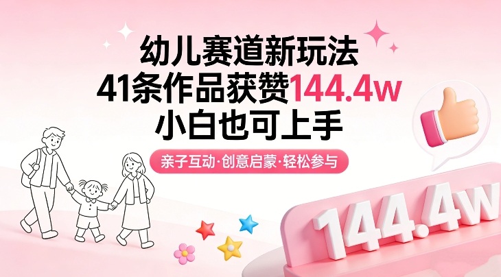 幼儿赛道新玩法,41条作品获赞144.4w,小白也可上手-翌晨科技网