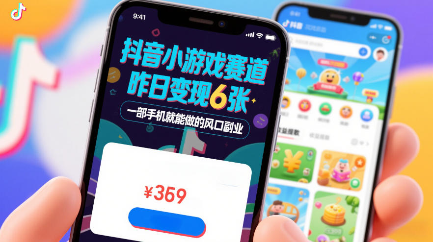 抖音小游戏赛道,昨日变现600+,零基础一部手机就能做的风口副业【揭秘】-翌晨科技网