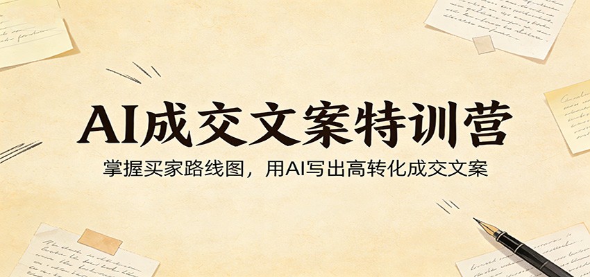 AI成交文案特训营：掌握买家路线图，用AI写出高转化成交文案-翌晨科技网