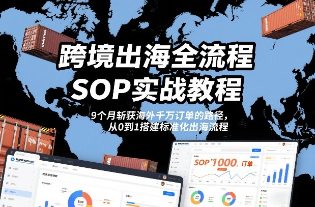 跨境出海全流程全盘托出SOP实战教程，9个月斩获海外千万订单的路径，从0到1搭建标准化出海流程-翌晨科技网