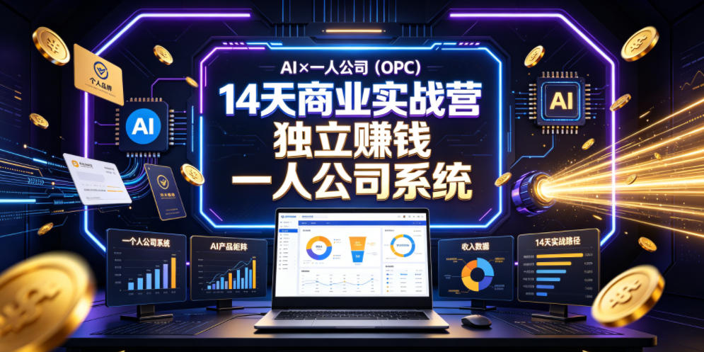 AI×一人公司（OPC）14天商业实战营，用AI帮你搭建一个属于你自己的、能独立賺钱的一人公司系统-翌晨科技网