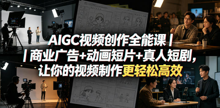 AIGC视频创作全能课｜商业广告+动画短片+真人短剧，让你的视频制作更轻松高效-翌晨科技网