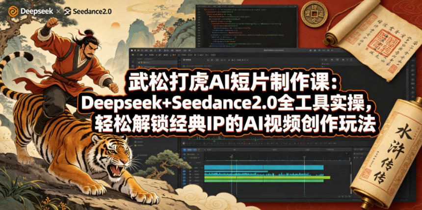 武松打虎AI短片制作课：Deepseek+Seedance2.0全工具实操，轻松解锁经典IP的AI视频创作玩法-翌晨科技网