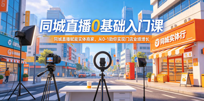 同城直播0基础入门课,同城直播赋能实体商家,从0-1助你实现门店业绩增长-翌晨科技网