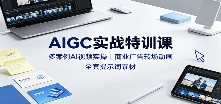 AIGC实战特训课：多案例AI视频实操，商业广告转场动画，全套提示词素材-翌晨科技网