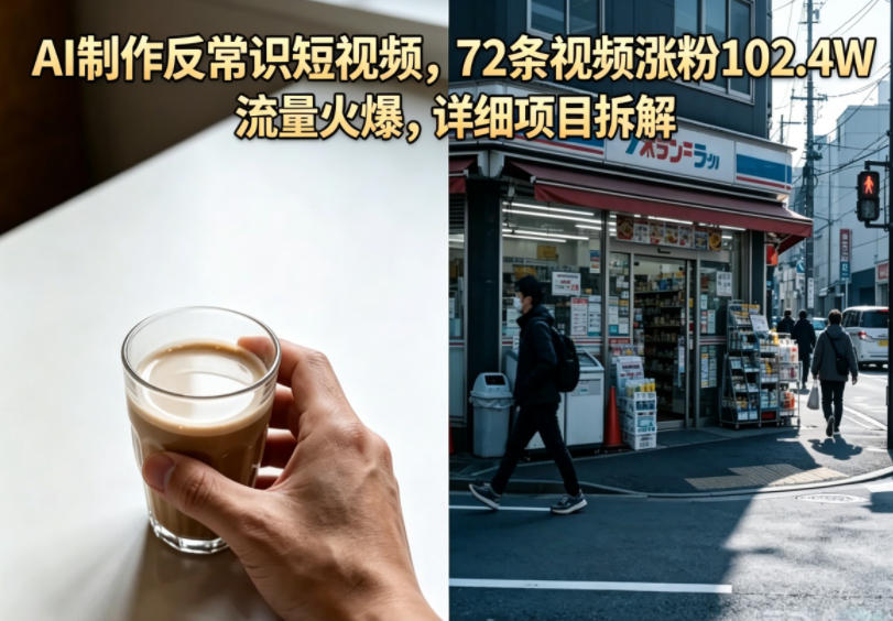 AI制作反常识短视频，72条视频涨粉102.4W，流量火爆，详细项目拆解-翌晨科技网