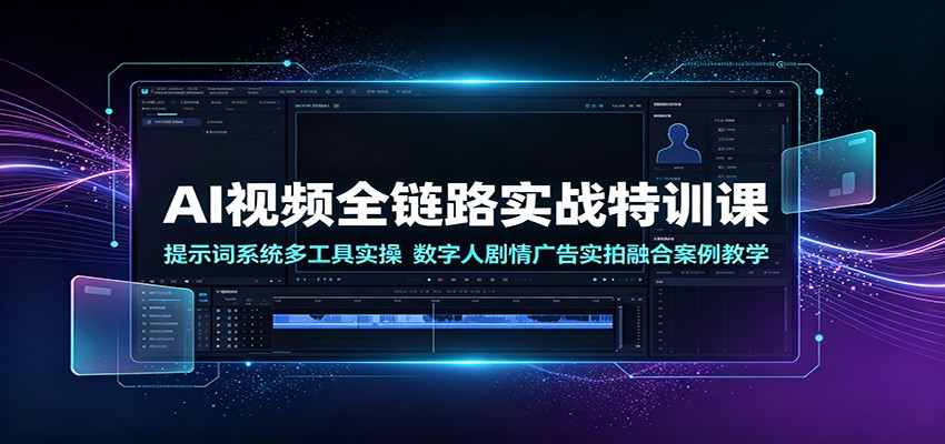 AI视频全链路实战特训课：提示词系统多工具实操，数字人剧情广告实拍融合案例教学-翌晨科技网