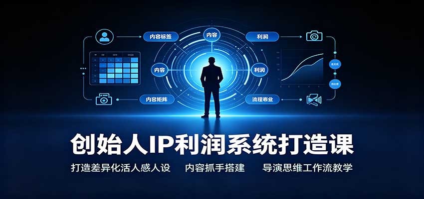 创始人IP利润系统打造课：打造差异化活人感人设，内容抓手搭建，导演思维工作流教学-翌晨科技网