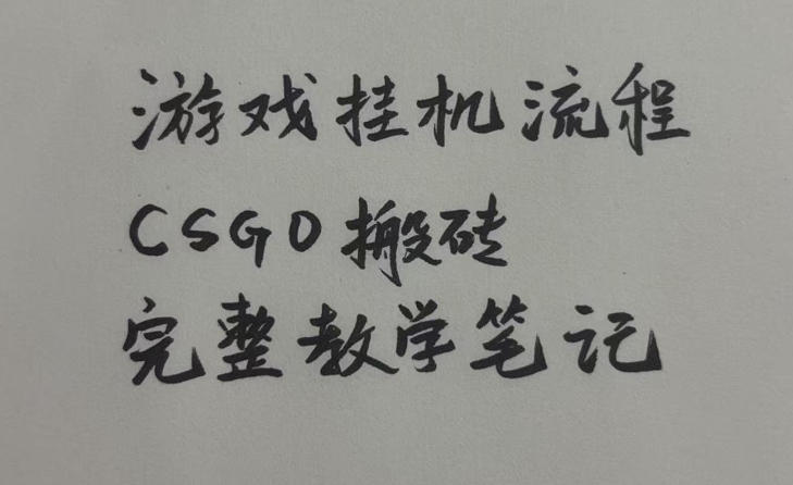 游戏挂G全流程笔记分享，CSGO游戏搬砖，小白看了当天学会见收益【揭秘】-翌晨科技网