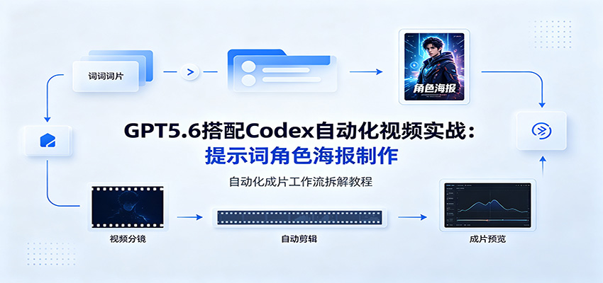 GPT5.6搭配Codex自动化视频实战：提示词角色海报制作，自动化成片工作流拆解教程-翌晨科技网
