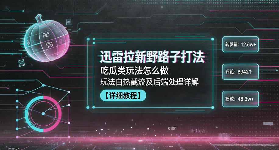 迅雷拉新野路子打法，吃瓜类玩法怎么做，玩法自热截流及后端处理详解-翌晨科技网