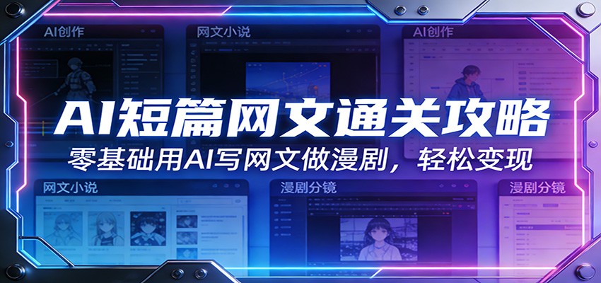 AI短篇网文通关攻略：零基础用AI写网文做漫剧，轻松变现-翌晨科技网
