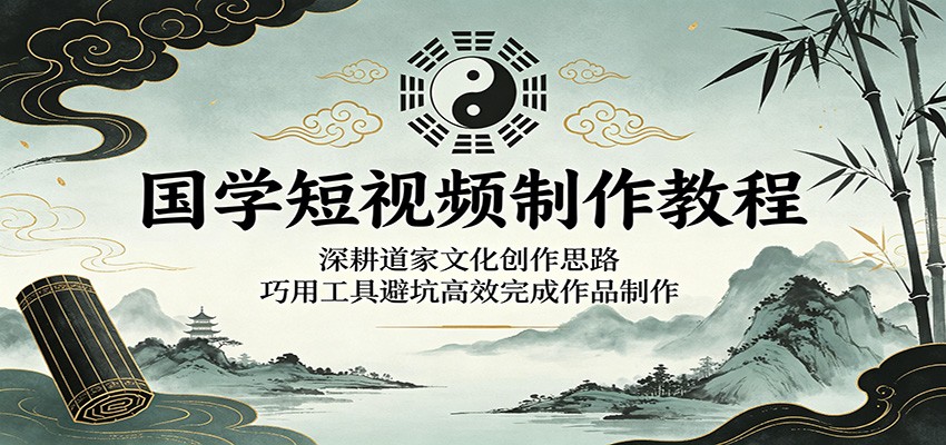 国学短视频制作教程：深耕道家文化创作思路，巧用工具避坑高效完成作品制作-翌晨科技网