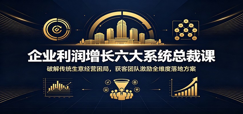 企业利润增长六大系统总裁课：破解传统生意经营困局，获客团队激励全维度落地方案-翌晨科技网