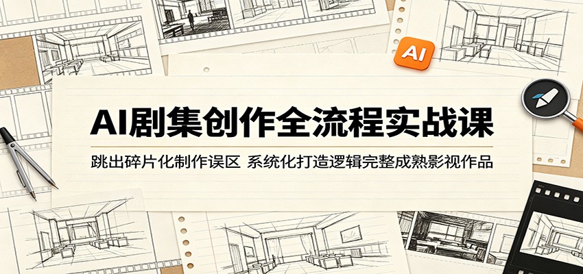 AI剧集创作全流程实战课：跳出碎片化制作误区，系统化打造逻辑完整成熟影视作品-翌晨科技网