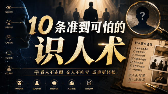 付费文章：10条准到可怕的识人术-翌晨科技网