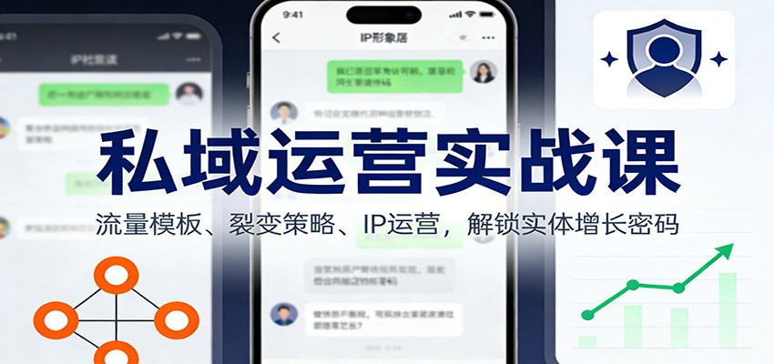 私域运营实战课：流量模板、裂变策略、 IP运营，解锁实体增长密码-翌晨科技网