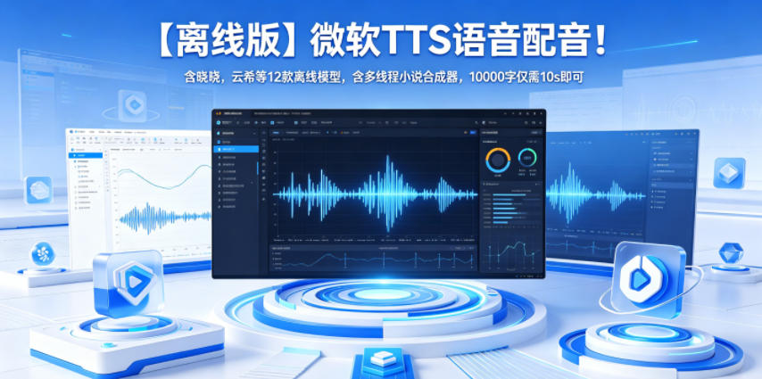 【离线版】微软TTS语音配音！含晓晓，云希等12款离线模型，含多线程小说合成器，10000字仅需10s即可-翌晨科技网