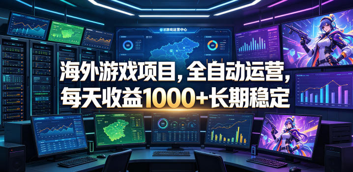 海外游戏项目，全自动运营，每天收益1000+长期稳定【揭秘】-翌晨科技网