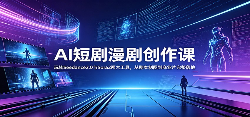 AI短剧漫剧创作课：玩转Seedance2.0与 Sora2两大工具，从剧本制图到商业片完整落地-翌晨科技网