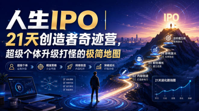 人生IPO︱21天创造者奇迹营，​超级个体升级打怪的极简地图-翌晨科技网