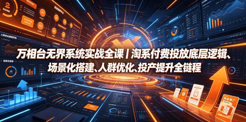 万相台无界系统实战全课｜淘系付费投放底层逻辑、场景化搭建、人群优化、投产提升全链路运营教程-翌晨科技网