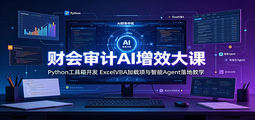 财会审计AI增效大课：Python工具箱开发，ExcelVBA加载项与智能Agent落地教学-翌晨科技网