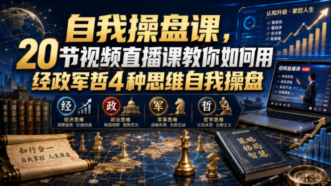 自我操盘课，20节视频直播课教你如何用经政军哲4种思维自我操盘-翌晨科技网