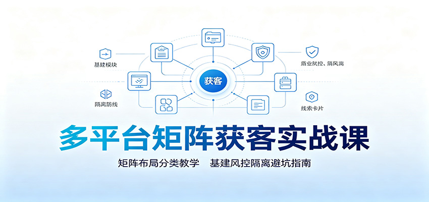 多平台矩阵获客实战课：矩阵布局分类教学，基建风控隔离避坑指南-翌晨科技网