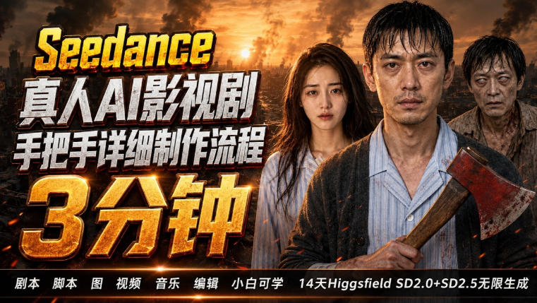 3分钟真人AI影视剧怎么做？SD 2.0手把手完整制作流程｜Higgsfield 14天SD 2.0/2.5无限生成-翌晨科技网