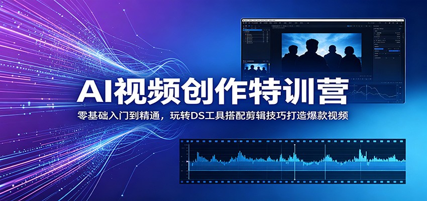 AI视频创作特训营：零基础入门到精通，玩转DS工具搭配剪辑技巧打造爆款视频-翌晨科技网