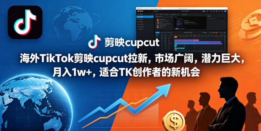 海外TikTok剪映cupcut拉新，市场广阔，潜力巨大，月入1w+，适合TK创作者的新机会-翌晨科技网