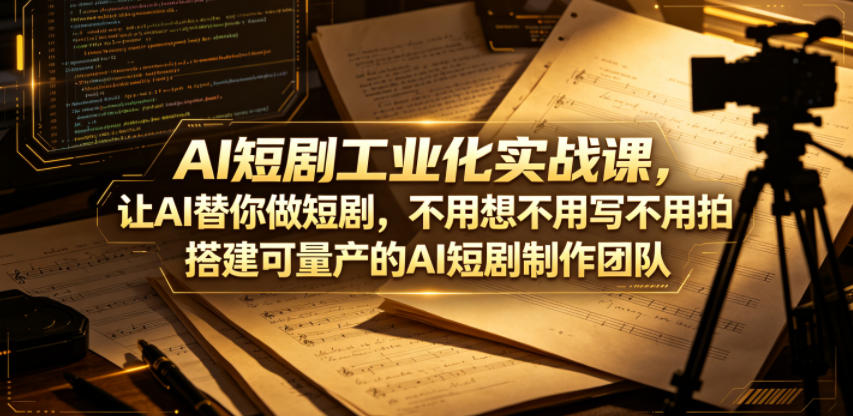 AI短剧工业化实战课，让AI替你做短剧，不用想不用写不用拍，搭建可量产的AI短剧制作团队-翌晨科技网
