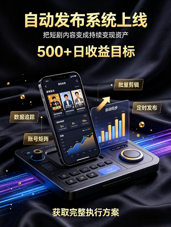 还在找靠谱线上副业？快手短剧项目，全程自动发布内容，不用熬夜做视频，轻松日入500+【揭秘】-翌晨科技网