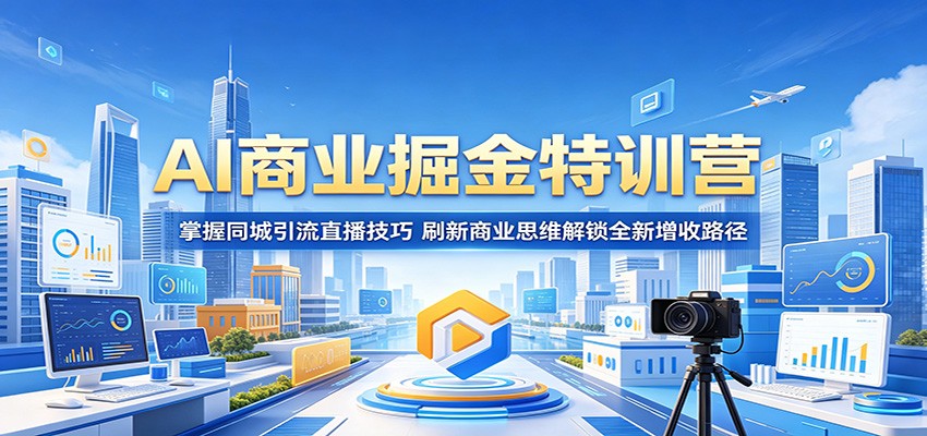 AI商业掘金特训营：掌握同城引流直播技巧，刷新商业思维解锁全新增收路径-翌晨科技网