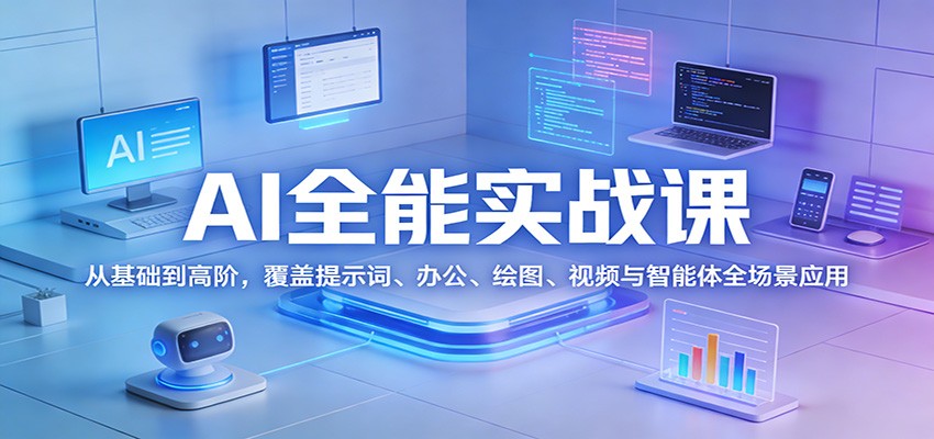 AI全能实战课：从基础到高阶，覆盖提示词、办公、绘图、视频与智能体全场景应用-翌晨科技网